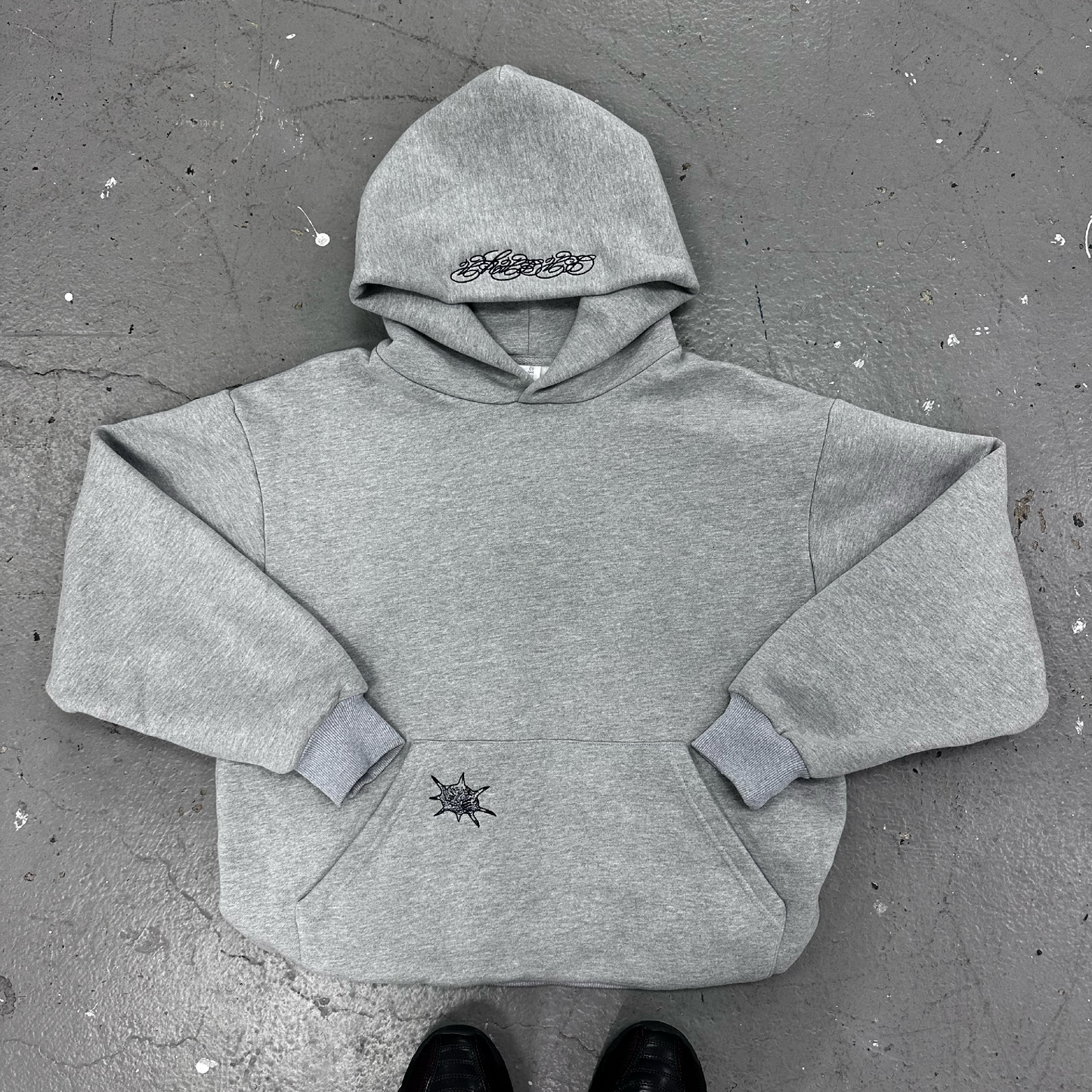 HEATHER GREY HEAVYWEIGHT STAPLE HOOD